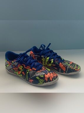 Adidas Messi Kids Blue Multicolor Graphic Indoor Soccer Shoes